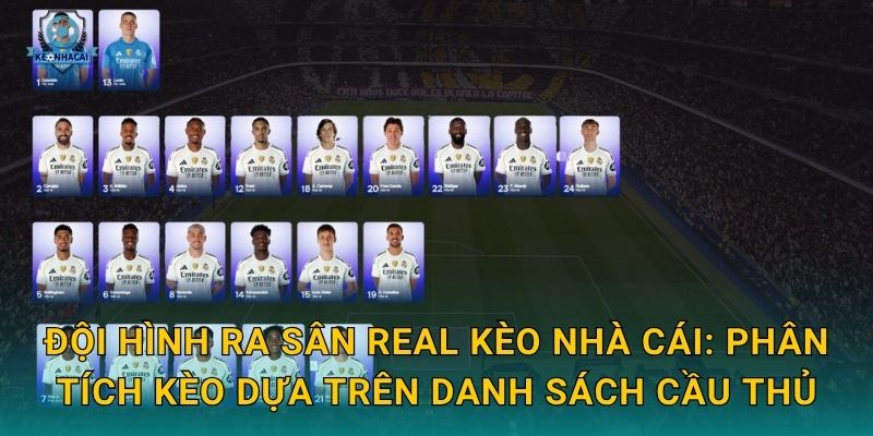 Đội hình ra sân Real tối nay chính thức lộ diện – Kèo nhà cái nhận định ngay 3 Đội hình ra sân Real Kèo nhà cái: Phân tích kèo dựa trên danh sách cầu thủ
